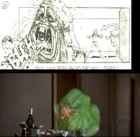 吹替洋画劇場「ゴーストバスターズ」特典映像より、絵コンテと映像の比較。