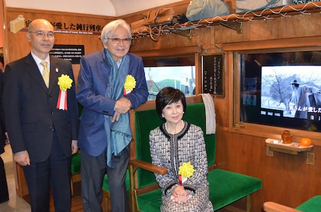 葛飾柴又寅さん記念館リニューアルオープンセレモニーの様子。