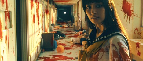 「血まみれスケバンチェーンソー」 (c)2016三家本礼・KADOKAWA刊/VAP