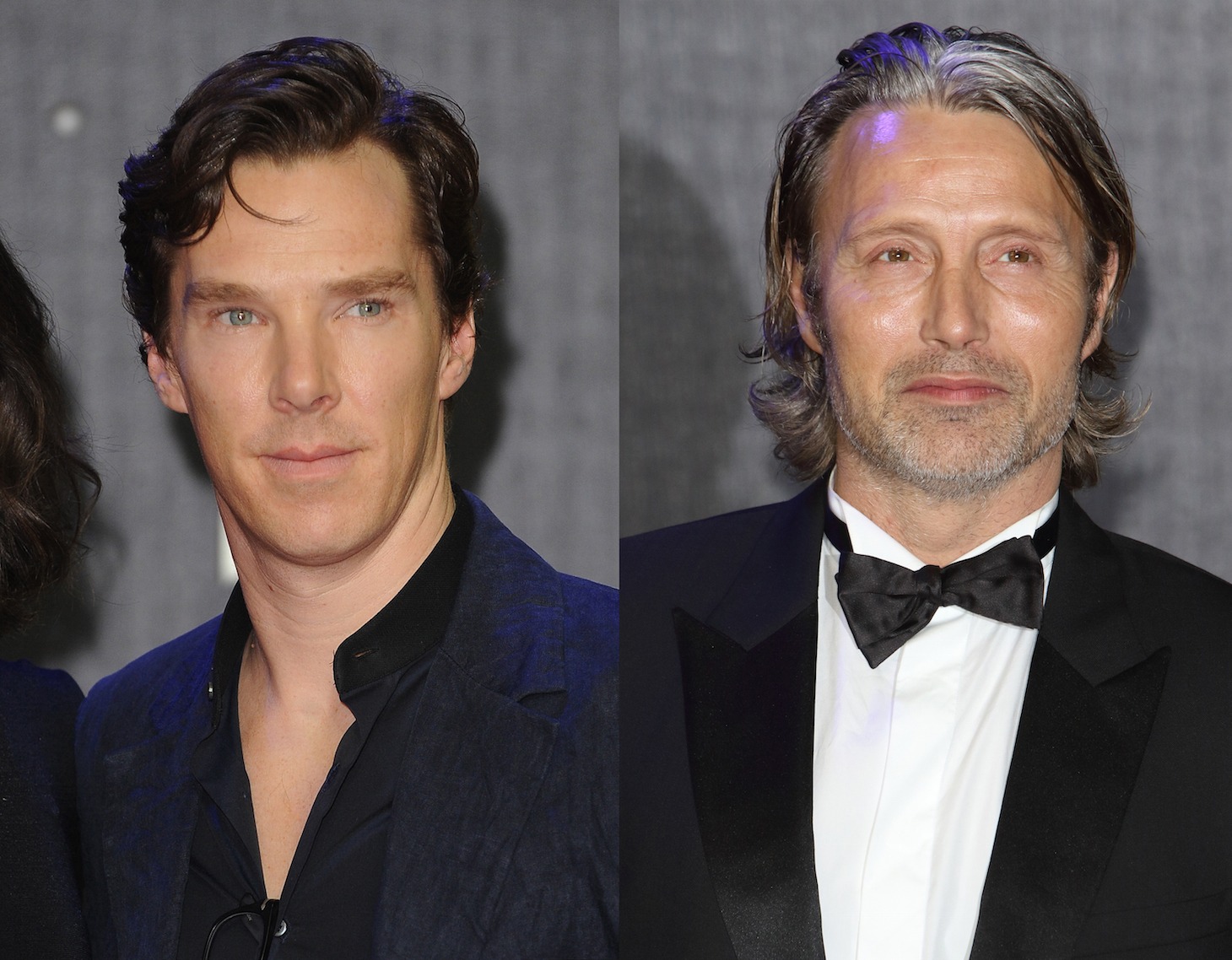 左からベネディクト・カンバーバッチ、マッツ・ミケルセン。（写真提供：PAUL TREADWAY / UPI / Newscom / ゼータ イメージ、Keith Mayhew / Landmark Media. / Newscom / ゼータ イメージ）