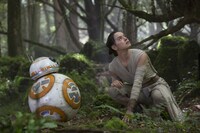 「スター・ウォーズ／フォースの覚醒」より、左からBB-8、レイ。 (c)2015 Lucasfilm Ltd. & TM. All Rights  Reserved