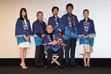 左から高橋ひかる、西田敏行、石橋冠、竹野内豊、江口洋介、優香。