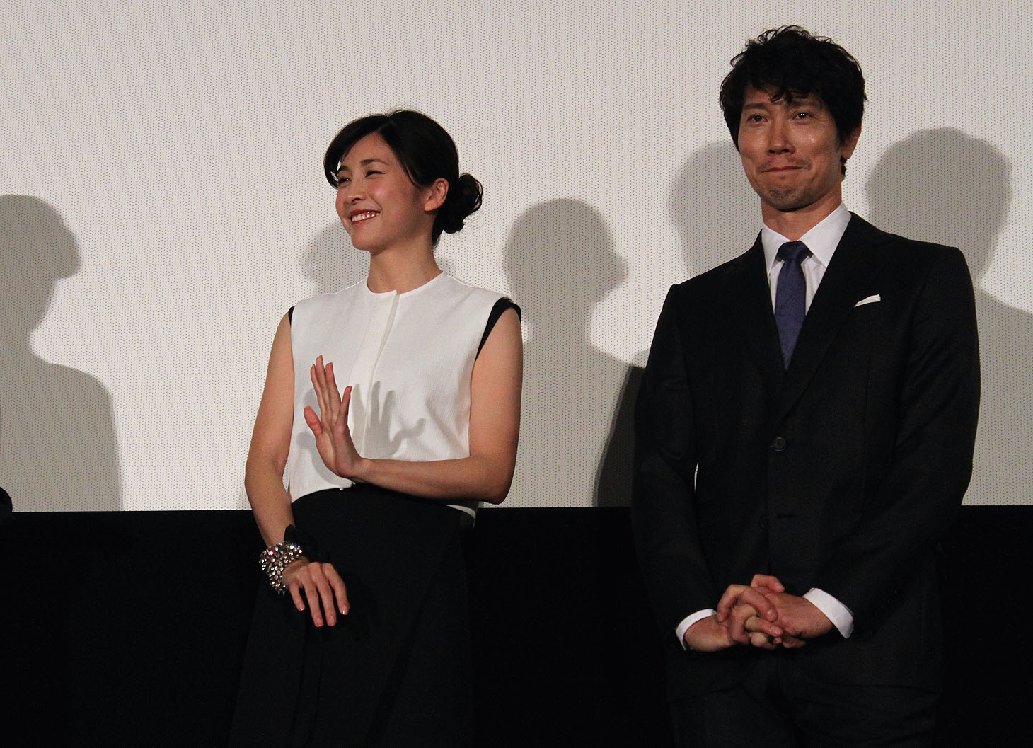「残穢【ざんえ】ー住んではいけない部屋ー」完成披露試写会の様子。