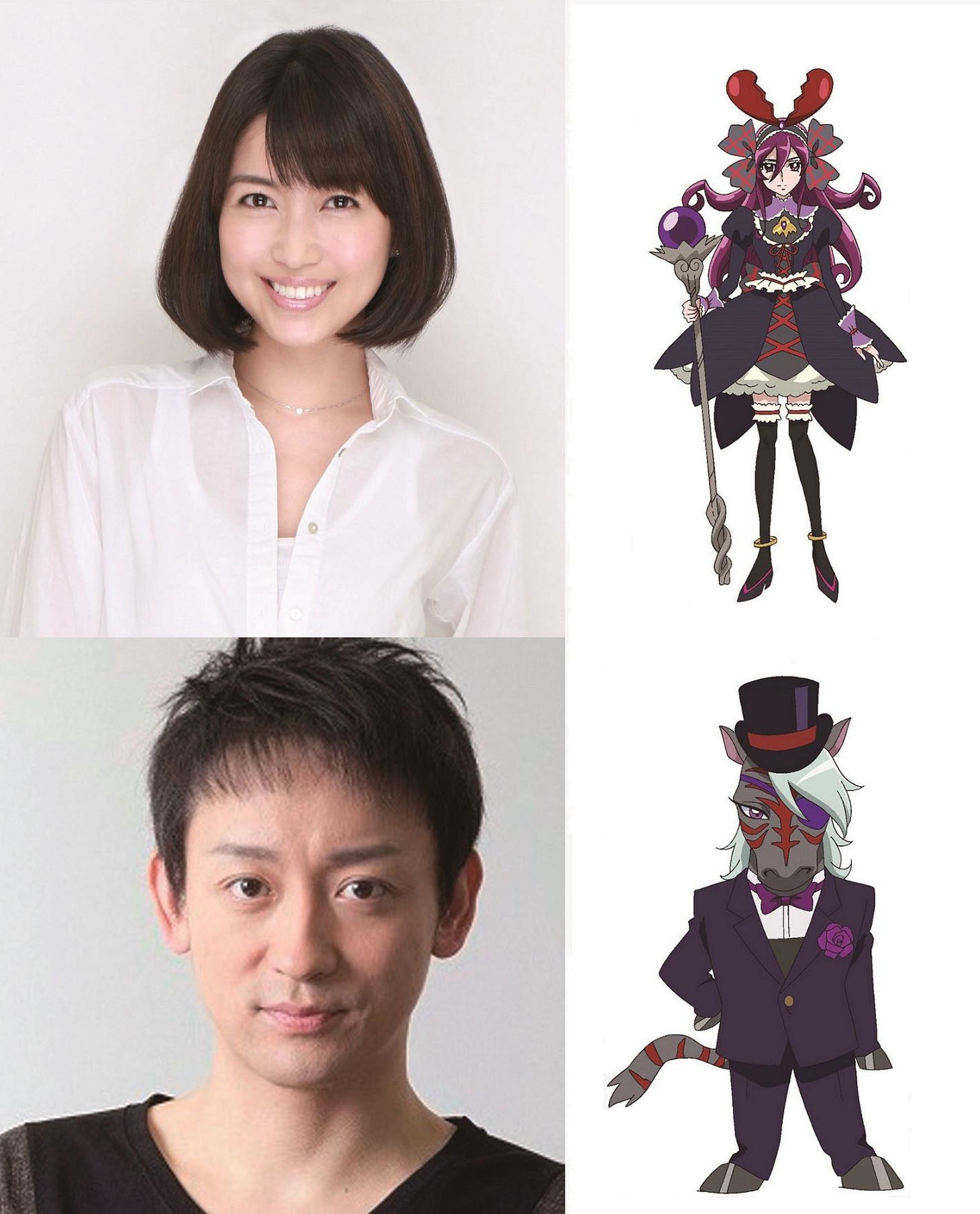 上段左から新妻聖子、ソルシエール。下段左から山本耕史、トラウーマ。