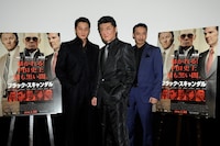 「ブラック・スキャンダル」の公開記念イベントより、左から本宮泰風、小沢仁志、山口祥行。