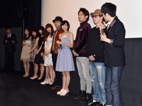 「9つの窓」全国公開初日舞台挨拶の様子。