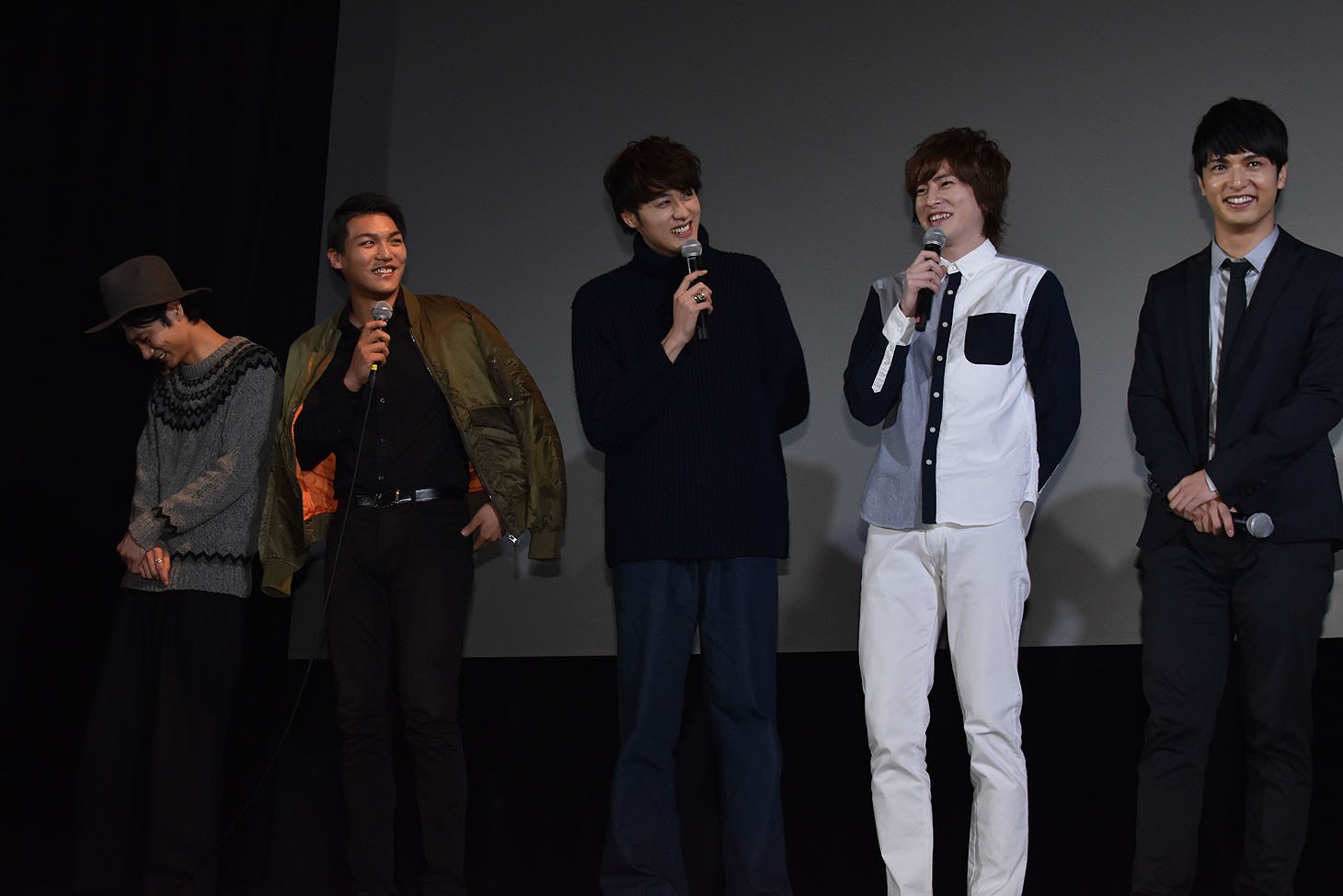 「薄桜鬼 SSL ～sweet school life～ THE MOVIE」初日舞台挨拶の様子。