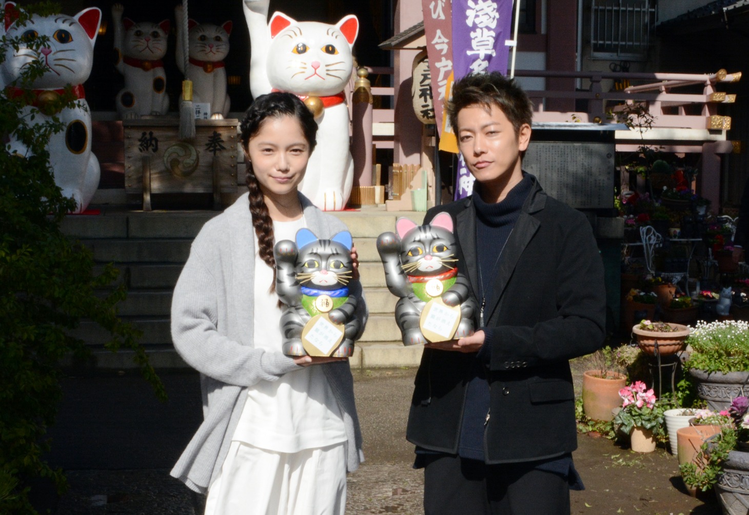 「世界から猫が消えたなら」ヒット祈願イベントの様子。