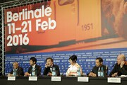 第66回ベルリン国際映画祭より、記者会見の様子。