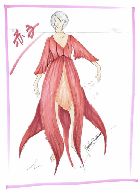 「蜜のあわれ」澤田石和寛による衣裳の絵コンテ。(c)2015『蜜のあわれ』製作委員会