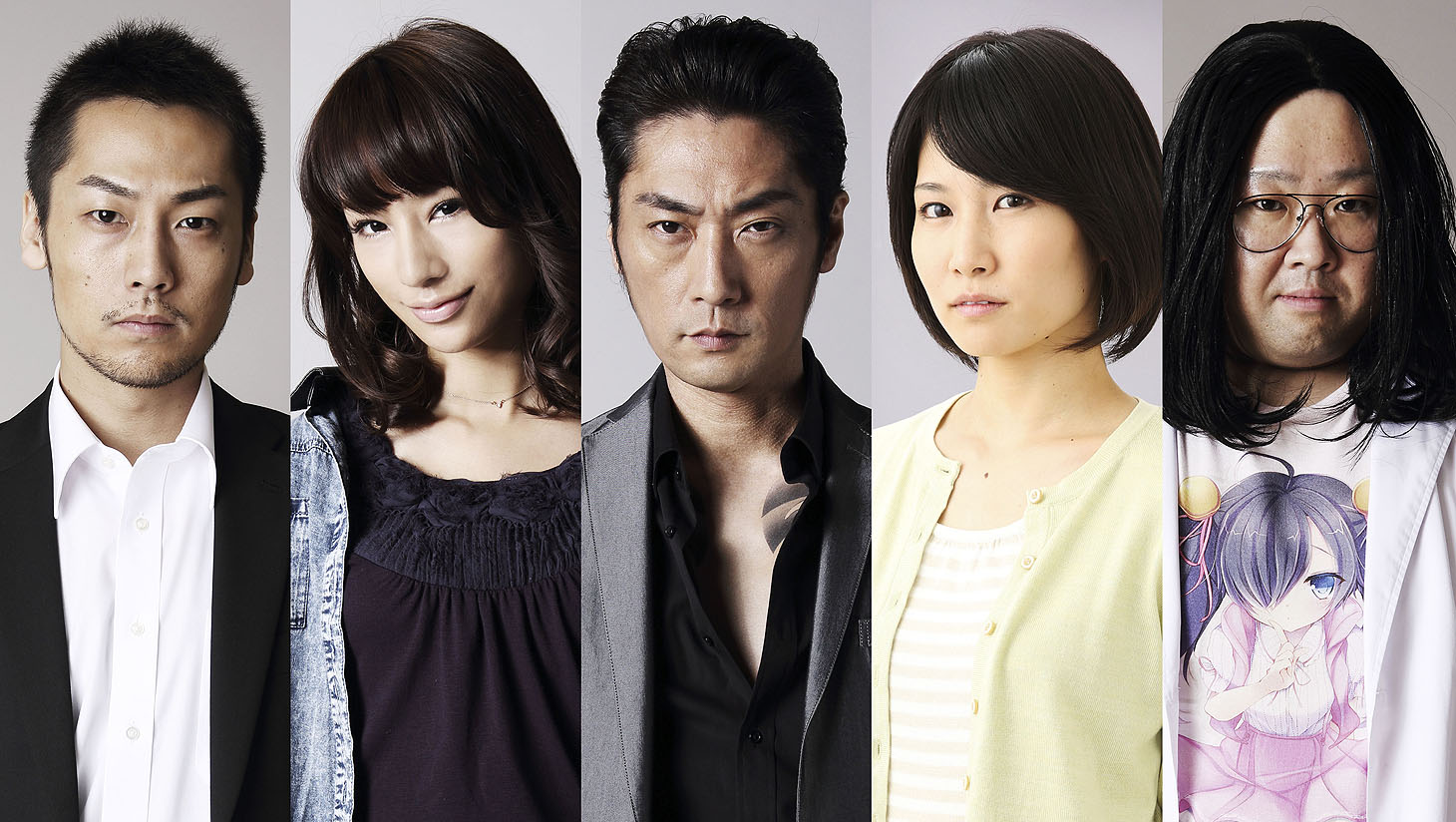 映画「シマウマ」のキャスト。左から網川晃児役の福士誠治、彩役の高橋メアリージュン、北島役の松田賢二、網川早苗役の天乃舞衣子、吉田役の脇知弘。(c)2015東映ビデオ