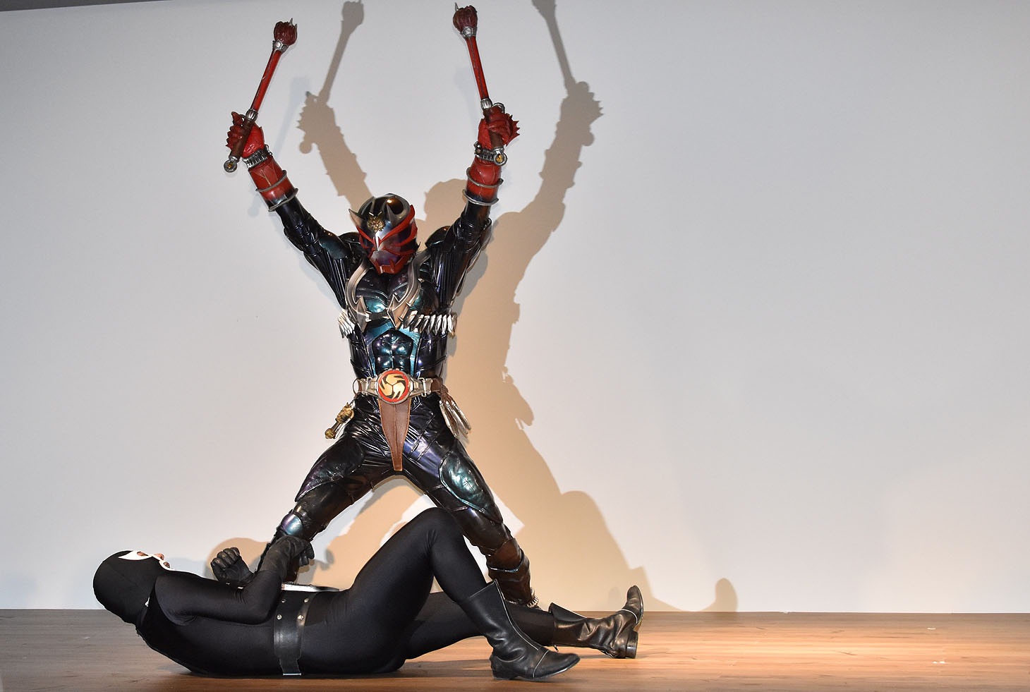 「仮面ライダー45周年記念 仮面ライダー バトライド・ウォー 創生 プレミアム発表会」の様子。