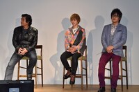 「仮面ライダー45周年記念 仮面ライダー バトライド・ウォー 創生 プレミアム発表会」の様子。