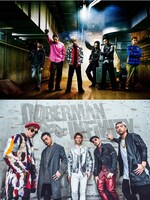 ドラマ「HiGH&LOW ～THE STORY OF S.W.O.R.D.～」より山王連合会（上）、DOBERMAN INFINITY（下）。