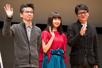 左から石井岳龍、二階堂ふみ、穂村弘。