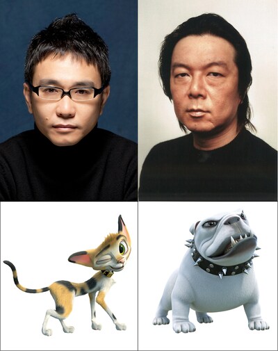 「ルドルフとイッパイアッテナ」上段左から八嶋智人、古田新太。下段左から八嶋が声優を務めるブッチー、古田が声を当てるデビル。