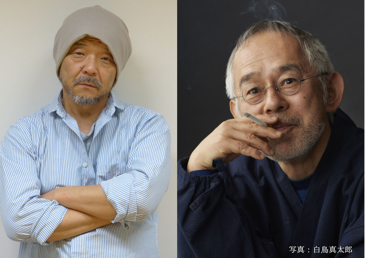押井守（左）、鈴木敏夫（右）。