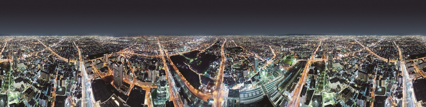 あべのハルカスから観た夜景のパノラマ。