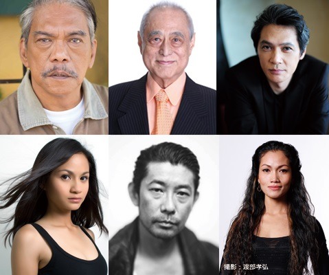 上段左からルー・ヴェローソ、津川雅彦、加藤雅也。下段左からシャリファ・アマニ、永瀬正敏、チュムヴァン・ソダチヴィー。