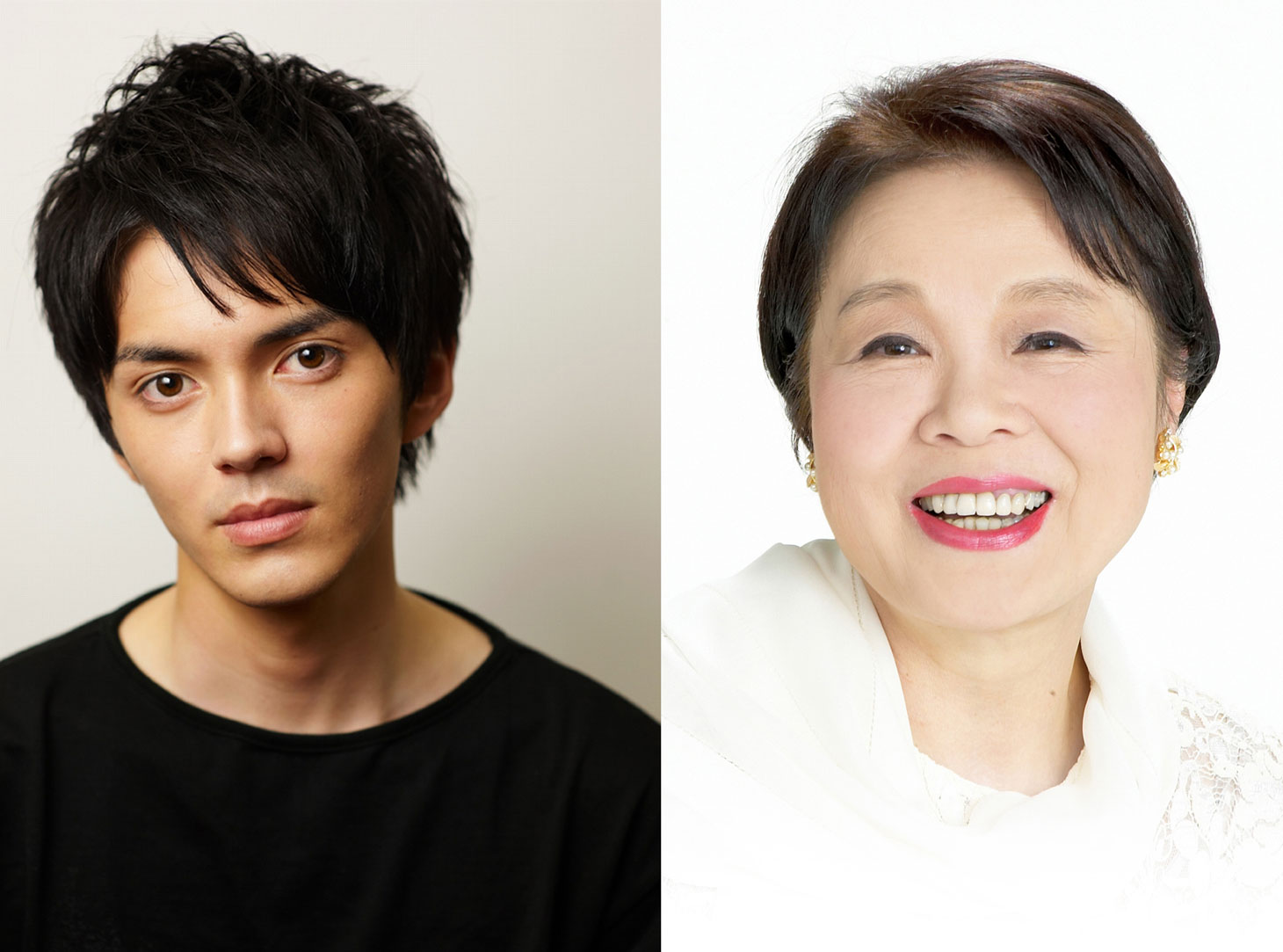 左から林遣都、市原悦子。