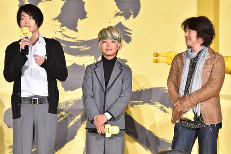 左から菅田将暉、加藤清史郎、羽住英一郎。