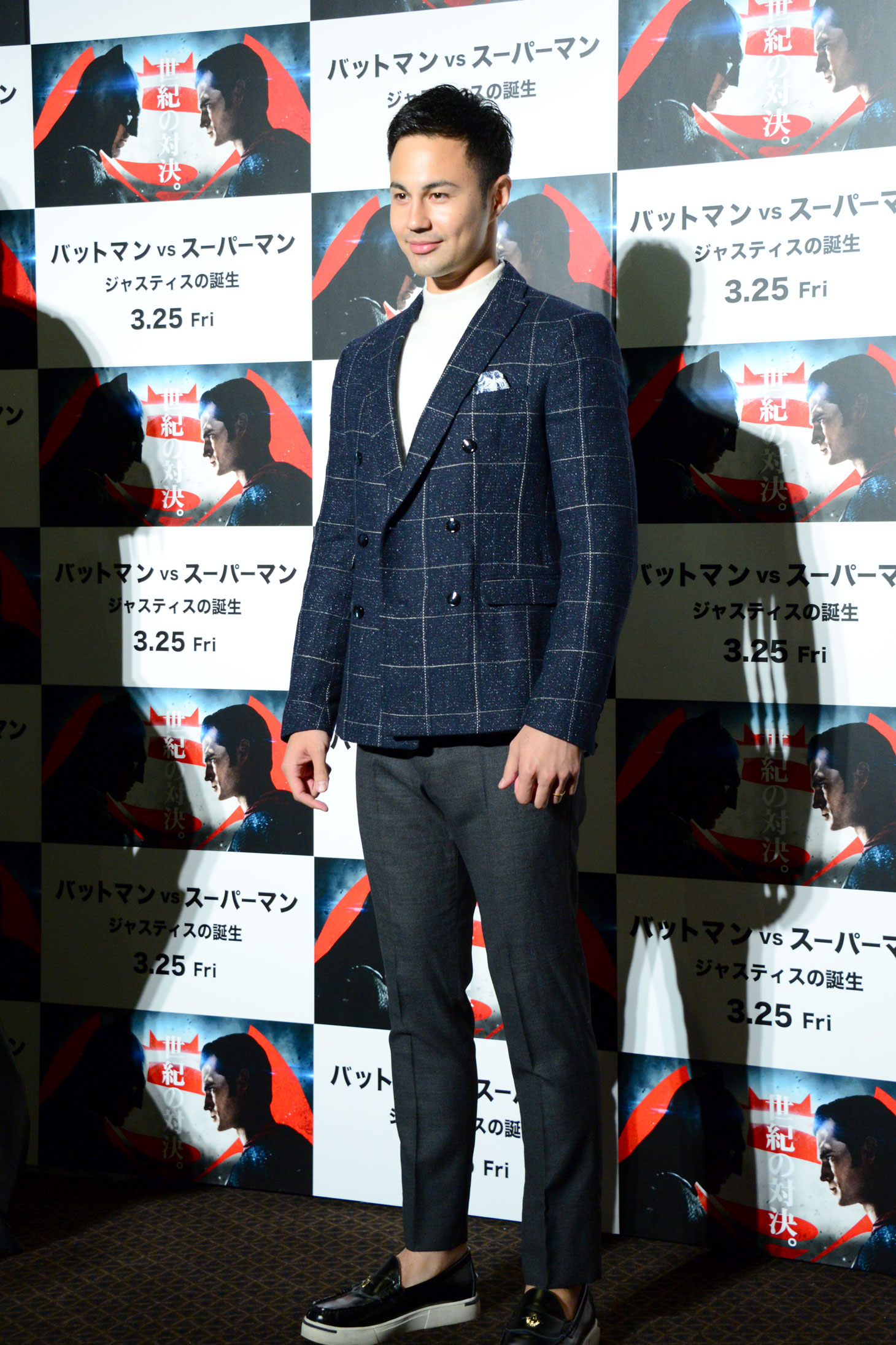 「バットマン vs スーパーマン ジャスティスの誕生」ジャパンプレミアに参加したユージ。