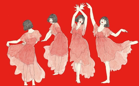 二階堂ふみの“金魚ダンス”のイラスト。 (c)2015『蜜のあわれ』製作委員会