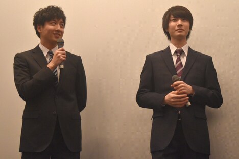 「シュウカツ」初日舞台挨拶の様子。