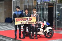 仮面ライダー生誕45周年記念＆「仮面ライダー1号」大ヒット御礼イベントの様子。