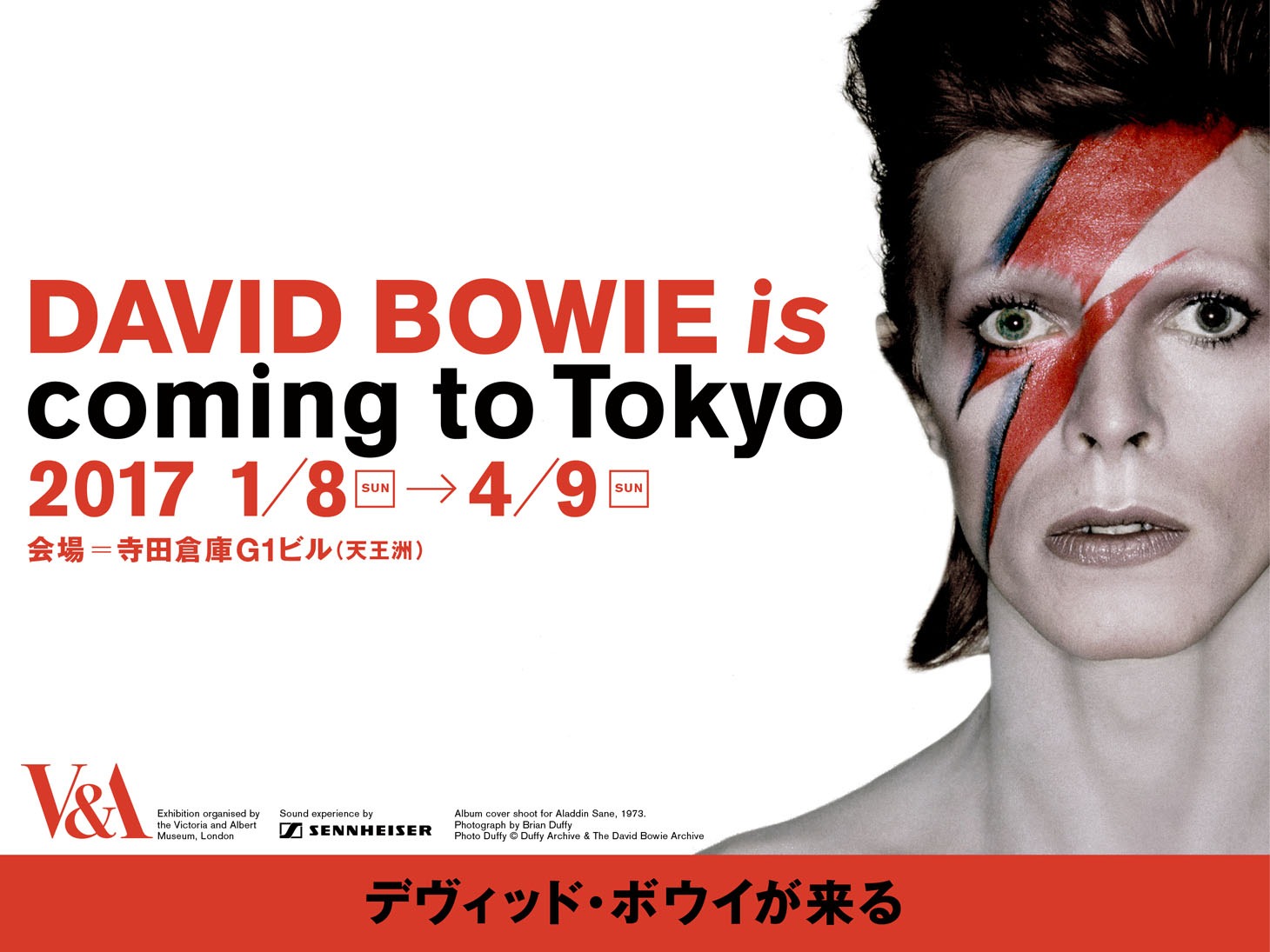 大回顧展「DAVID BOWIE is」メインビジュアル