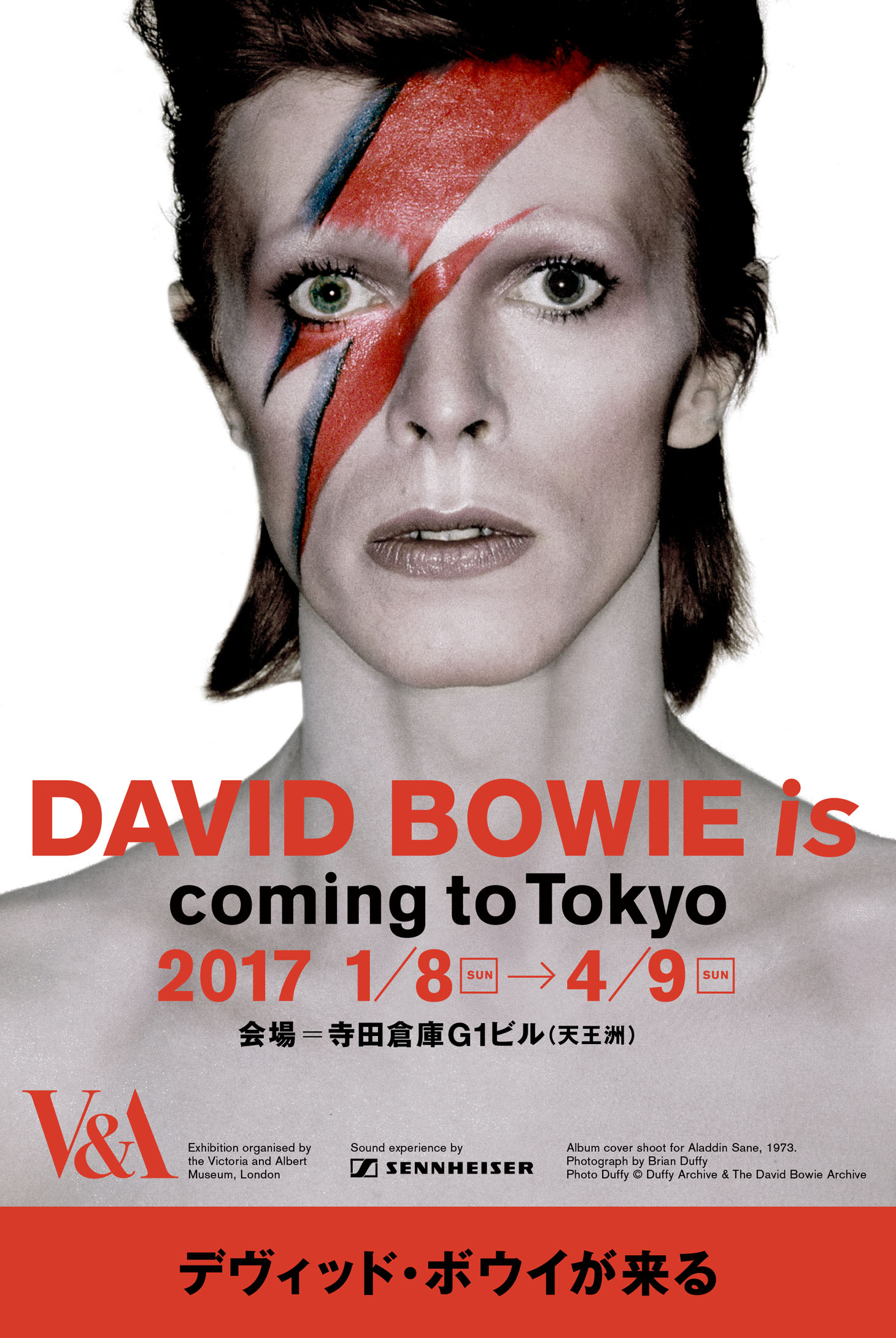 大回顧展「DAVID BOWIE is」メインビジュアル