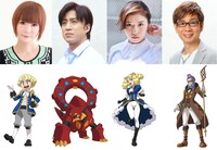 「ポケモン・ザ・ムービーXY&Z『ボルケニオンと機巧（からくり）のマギアナ』」ゲスト声優。上段左から中川翔子、市川染五郎、松岡茉優、山寺宏一。