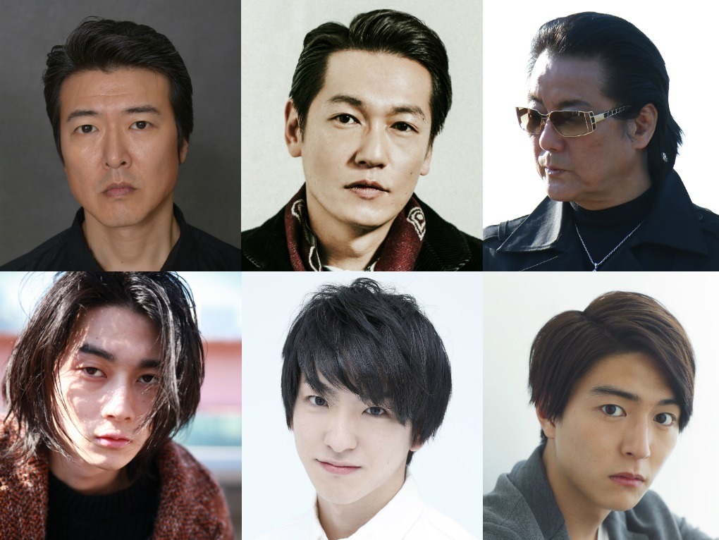 左上から時計回りに豊原功補、井浦新、白竜、稲葉友、前田公輝、柳俊太郎。