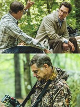 「追憶の森」メイキングカット（上）と監督のガス・ヴァン・サント（下）。