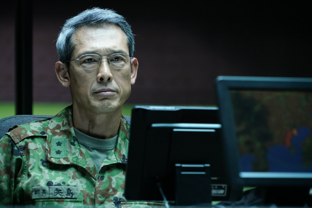「シン・ゴジラ」より、自衛隊関係者役の鶴見辰吾。