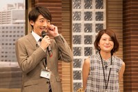 「民王 番外編 秘書貝原と6人の怪しい客」制作発表会見の様子。