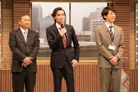 「民王 番外編 秘書貝原と6人の怪しい客」制作発表会見の様子。