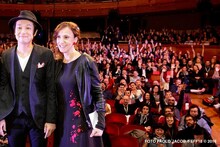 「ヒメアノ～ル」舞台挨拶に登壇した吉田恵輔（左）。