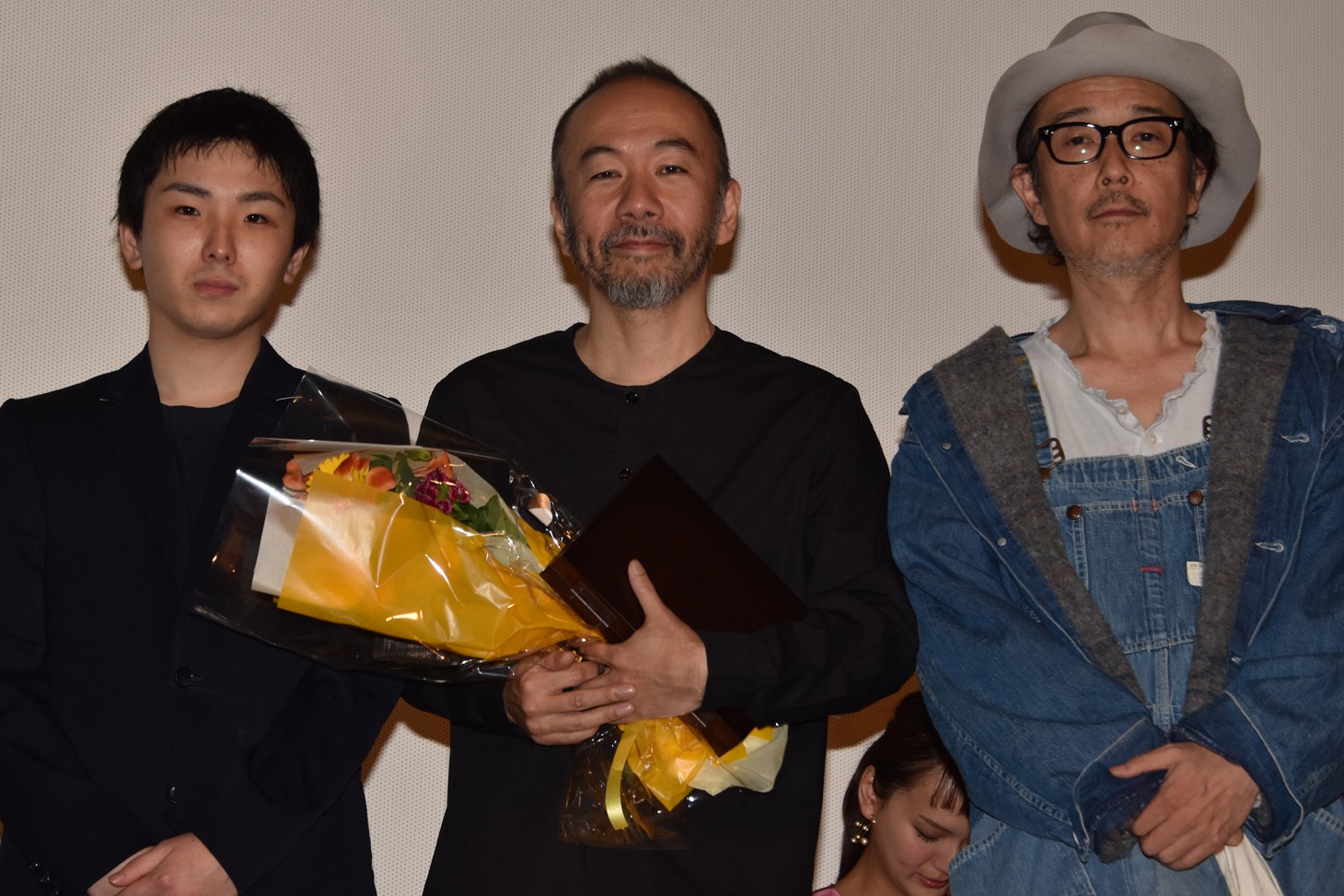 左から森優作、塚本晋也、リリー・フランキー。
