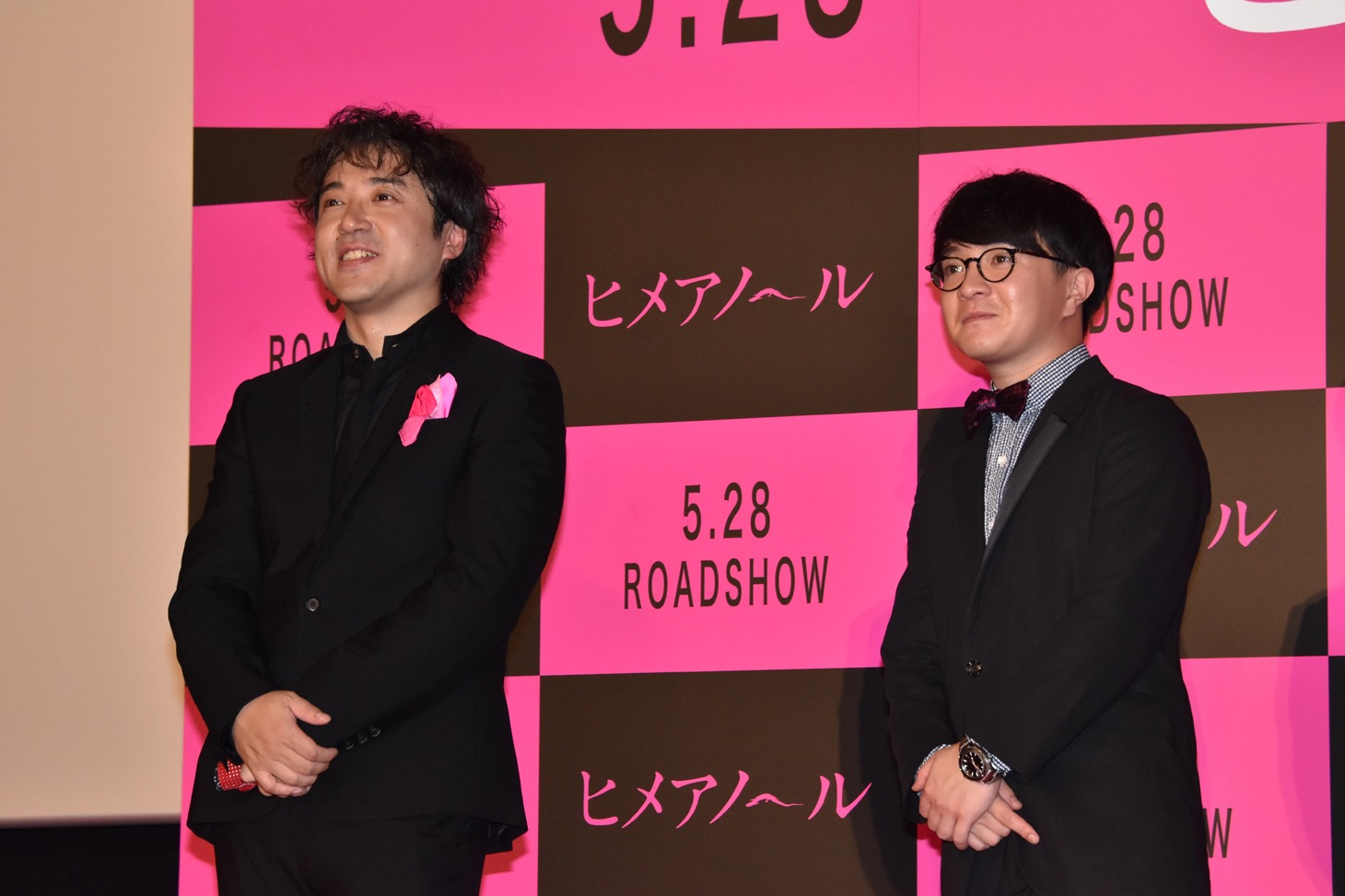 「ヒメアノ～ル」ジャパンプレミアの様子。左からムロツヨシ、濱田岳。