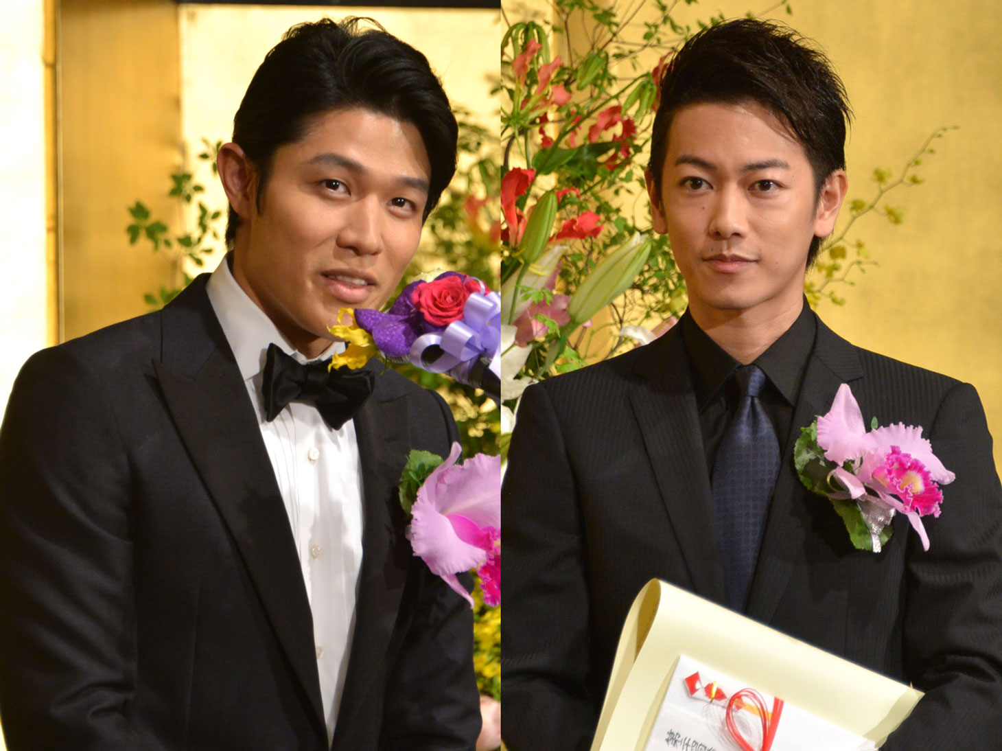 第24回橋田賞授賞式に出席した鈴木亮平（左）と佐藤健（右）。