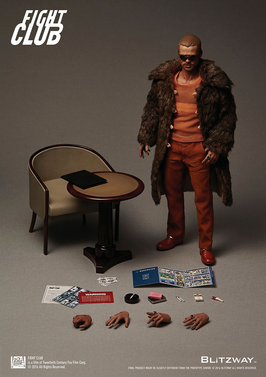 プレミアムアルティメイトマスターピース / ファイト・クラブ：ブラッド・ピット タイラー・ダーデン 1/6 アクションフィギュア ファーコートver