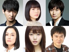 「一週間フレンズ。」キャスト。左上から時計回りに上杉柊平、高橋春織、戸次重幸、甲本雅裕、古畑星夏、国生さゆり。