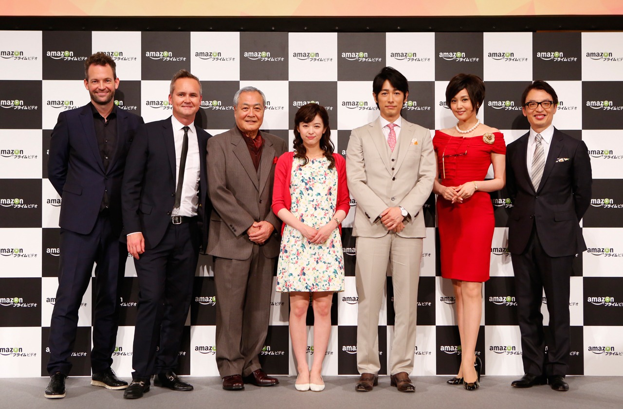Amazonプライム・ビデオ日本オリジナル作品記者発表会のようす。