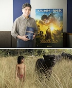 松本幸四郎(上)と、「ジャングル・ブック」のワンシーン(下)。