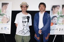 「海よりもまだ深く」トークショーの様子。左から永積崇（ハナレグミ）、是枝裕和。