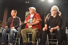 左から笠松則通、緒方明、PANTA。