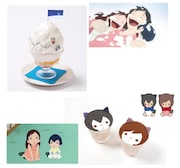 上から「雨と雪が大自然を駆けめぐる!大雪山かき氷」(1274円)、「雪と雨のキュートなアイスティーラテ あなたは雪ちゃん?雨くん?それともふたり一緒に?」(734円)。