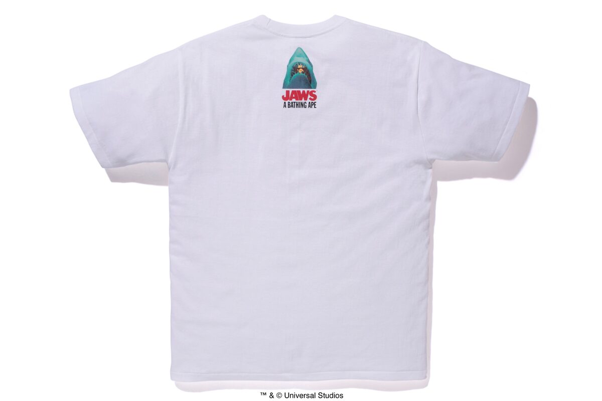 JAWS TEE 03（WHITE）背面 - 「ジョーズ」とBAPEがコラボ、サメ 