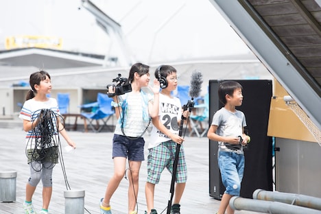 「こども映画教室＠ヨコハマ2015」の様子。